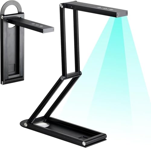 【2025新登場】 ドキュメントスキャナー 折りたたみスキャナー, ブックスキャナー ドキュメントスキャナー,最大A3サイズ対応,4K解像度 1500万画素,OCR機能 Webカメラ 補助LEDライト付き 持ち運び便利 小型 Windows適用 プラグプレイ オンライン授業/テレビ会議/ライブ向け