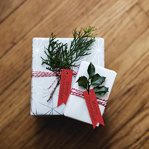 Merry Christmas Tags, 100 Pcs Kraft Paper Gift Tags With Twine Perfect For Diy Arts And Crafts, Christmas Gift Wrapping And Holiday (Red) #TOP4