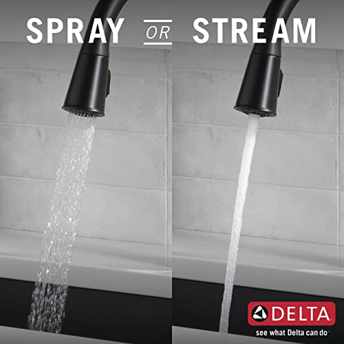 Delta Faucet Westville Matte Black Kitchen Faucet Black, Kitchen Faucets With Pull Down Sprayer, Kitchen Sink Faucet, Faucet For Kitchen Sink, Magnetic Docking Spray Head, Matte Black 9110-Bl-Dst #TOP5