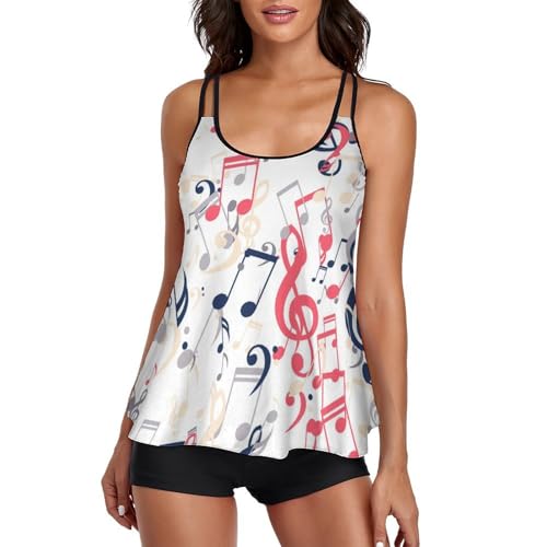 Maillot de bain tankini femme bikini 2 pièces avec short de plage