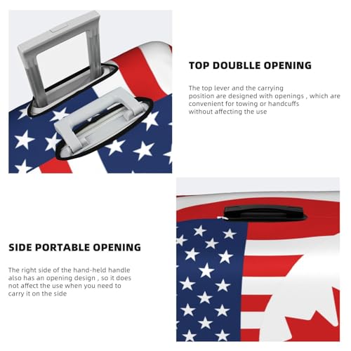 Travel Luggage Cover America Canadian Flag Fashion Washable Baggage Suitcase Protector Fit For Luggage X-Large4