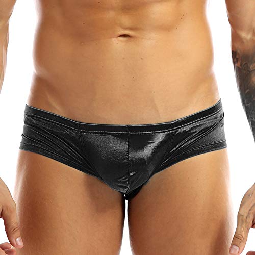 Men's Shiny Sexy Boxer Briefs Swim Bottoms Micro Bulge Pouch Low Waist Bikini Thong Underwear3