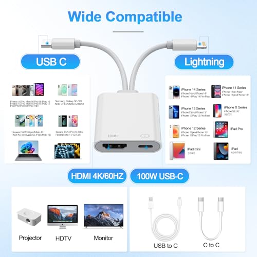 Adaptador HDMI para conectar iPad y iPhone a la televisión 2