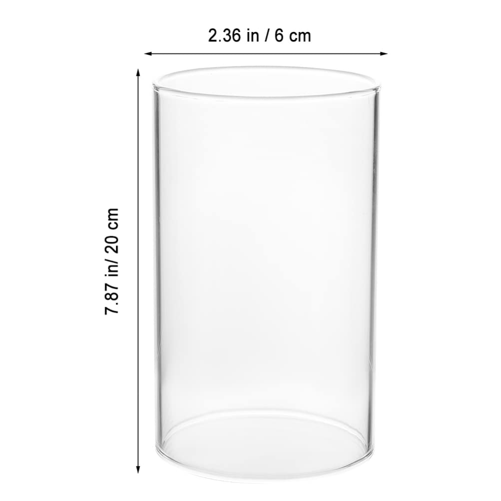 Garneck Portavelas de Vidrio de Borosilicato Transparente, Funda Cilíndrica para Velas, 2 Piezas, Diseño Elegante y Simple para Decoración en Bodas y Hogar