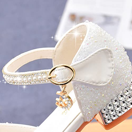 Summer New Soft Bottom Breathable Non Slip High Heel Rhinestone Bow Kids Fashion Princess Sandals Snow Shoes for2