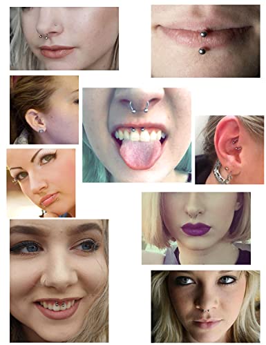 Ftovosyo 16PCS 16G Multiple Different Sizes Horseshoe Barbell Surgical Steel Nose Septum Rings Hoop Daith Earring Eyebrow Helix Vertical Lip Piercing Jewelry for Women Men4