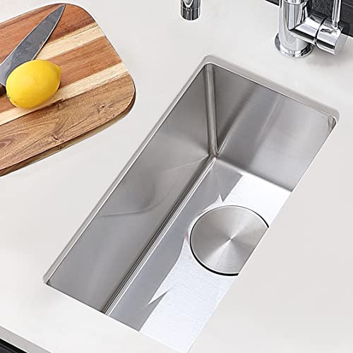 Comllen 10 Inch Bar Sink Undermount Small Kitchen Sink, 10"X 18"Stainless Steel Wet Bar Sink 16 Gauge Single Bowl For Outdoor Prep Rv Yard Laundry Utility With Drain #TOP2