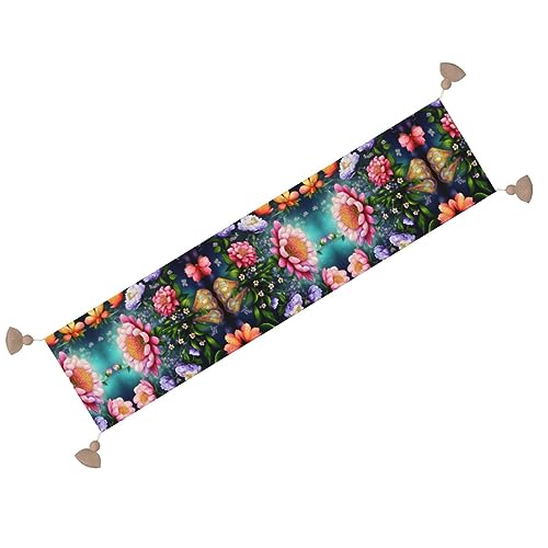 Peinture diamant fleur sur chemin de table long et rustique haut de gamme