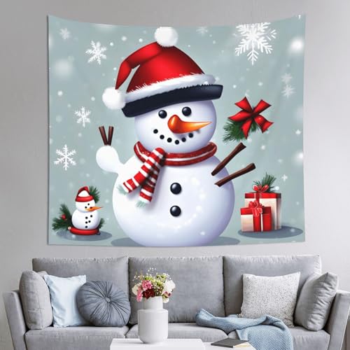 Tapiz para colgar en la pared con diseño de muñeco de nieve feliz EdWal navideño