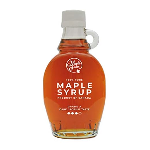 Jarabe de arce Grado A (Dark, Robust taste) - 189ml (250g) - Miel de arce - Sirope de Arce - Original maple syrup
