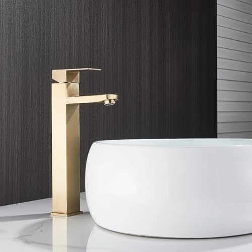 Mitigeur lavabo or brossé avec levier unique pour un réglage eau chaude et froide précis