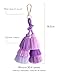 CH.yishi Handmade purple Boho Pom Bag Charm Tassel Keychains, Handmade Car Key Chain Key Ring Pendant for Purse, Handbag Bag Decor
