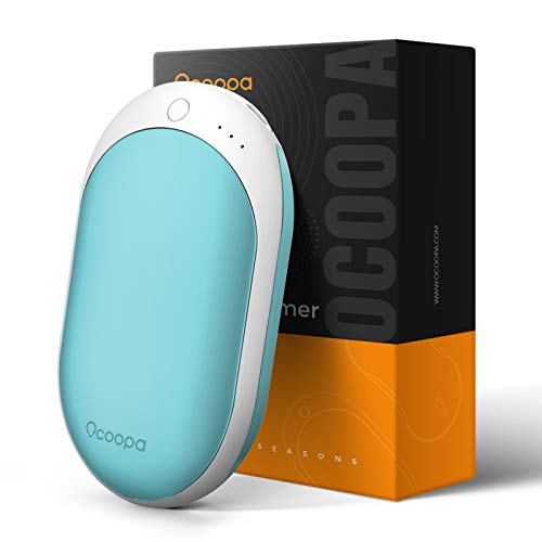 OCOOPA Hand Warmers Rechargeable, 7800mAh Long-Lasting Heating Electronic Hand Warmer, Battery Powered Great for Camping, Hunting, Warm Gift, Power Plus (Blue,1-Pack)