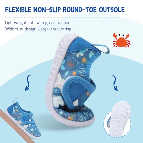 Image of LeIsfIt Toddler Water Shoes Boys Girls Barefoot Aqua Socks Kids Breathable Quick-Dry Swim Shoes for Beach Pool Surf