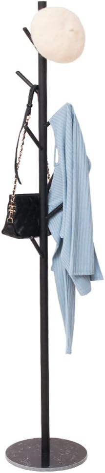 Metal Coat Rack Freestanding Stand Tree with Stable Marble Base Modern Minimalist Hat Jacket Hanger Stand for Bedroom Office Entryway