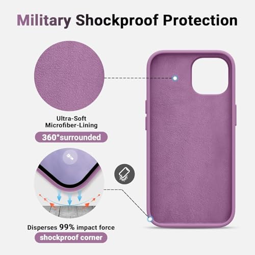 Image of MIDOS Back Cover Compatible with iPhone 15 Soft Silicone Case for Girls Full Protection Color Cover for iPhone 15 (Lilac)