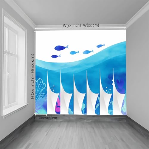 Papier Peint Dessin Animé Poisson Bleu pour Chambre Bébé - 7