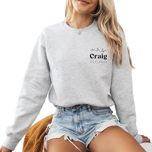 Future Mrs Sweatshirt - Custom est Mrs Sweatshirt - New Mrs - Honeymoon Pajamas - Wedding Gift - Future Mrs. Gift Ash