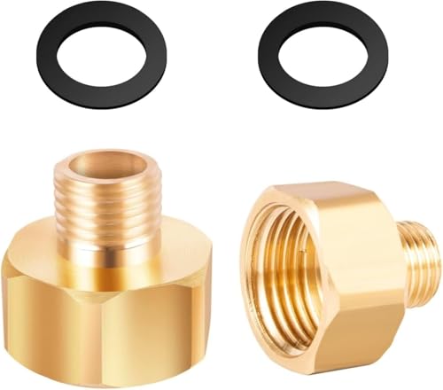 1/2' Flare auf 1/4' Linksgewinde, JUXINE 2 Stück Gasschlauchverbinder aus Messing, 1/2' Rechts Innengewinde auf 1/4' Links Aussengewinde,Adapter Gasherd für Gasherd oder Kochfeld