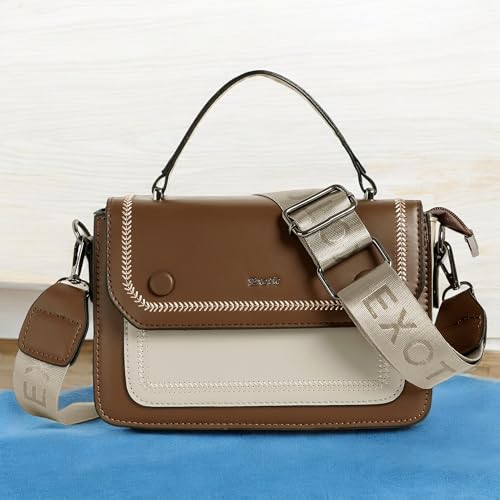 Image of EXOTIC Premium Embroidery Design Saddle Boxy Shoulder Bag for Women