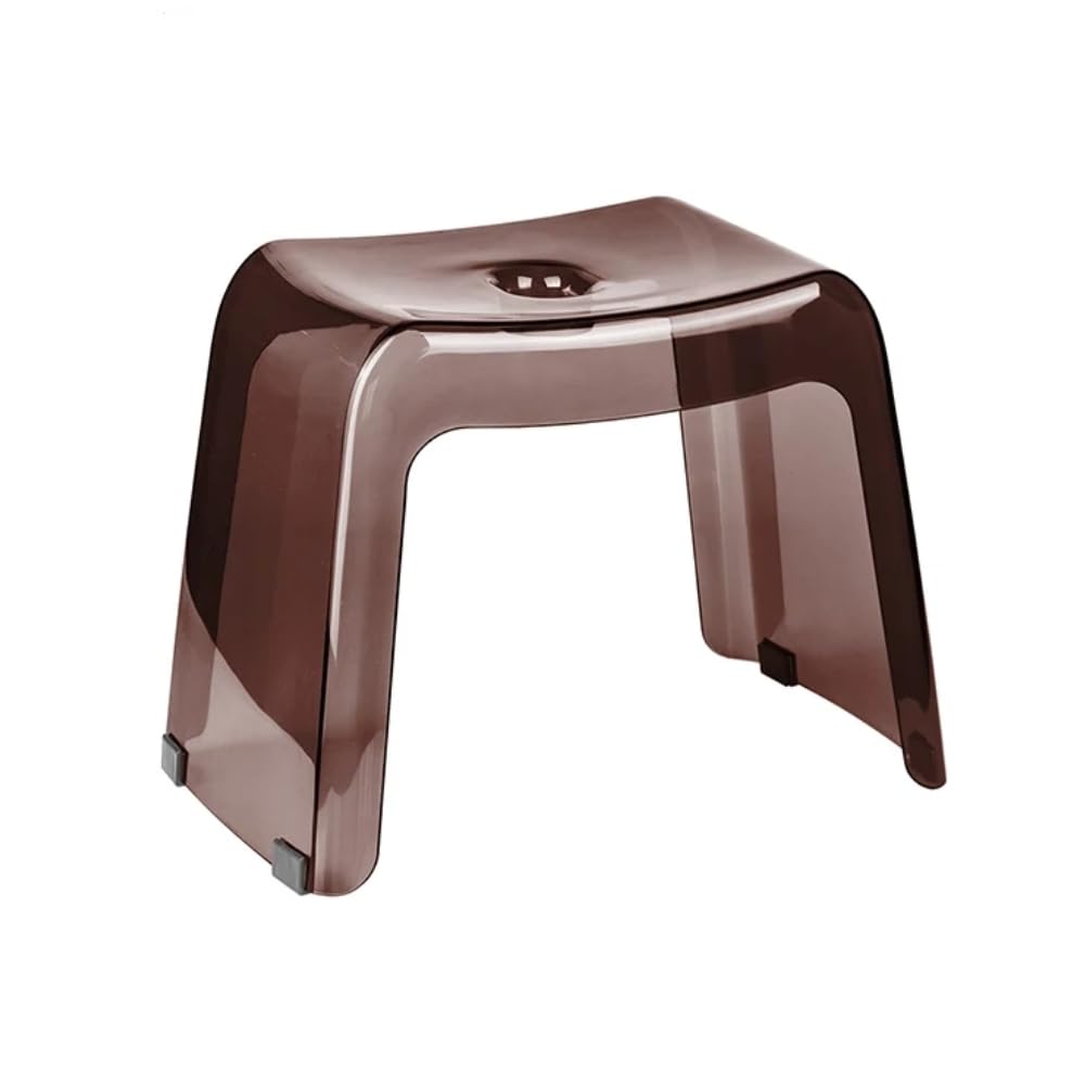 Tabouret de douche transparent pour seniors et adultes avec repose-pieds