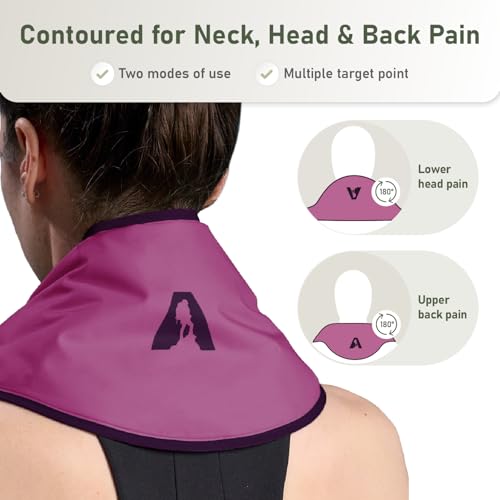 Image of Flexible Neck Ice Pack Wrap, Soft Gel Ice Pack for Pain Relief, Hands-Free, Cervical Recovery (8 inch x 23 inch) - Purple