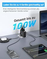 TOPADRE 100W USB C Ladegerät, 4-Port GaN Netzteil LED Display PD PPS Charge – Ansicht 4