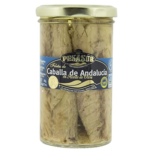 PESASUR filete de caballa en aceite de oliva frasco 180 gr