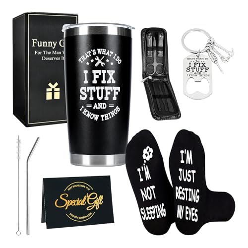 Merclix Funny Gifts for Men Who Have Everything Gift Set With Sock Secret Santa Gifts for Men Dad Grandad Brother Husband Uncle for Christmas Valentine Fathers Day Birthday Presents for Him