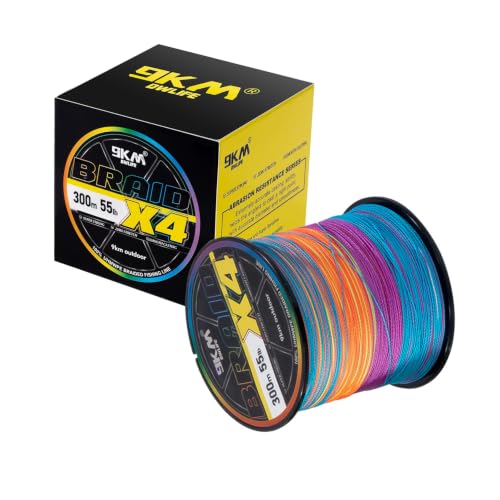 Image of 9KM DWLIFE Braided Fishing Line 8LB-120LB Dyneema Fishing Line, Zero Stretch & Anti-Bite Coating for Freshwater /Saltwater Fishing 4 /8 Strands