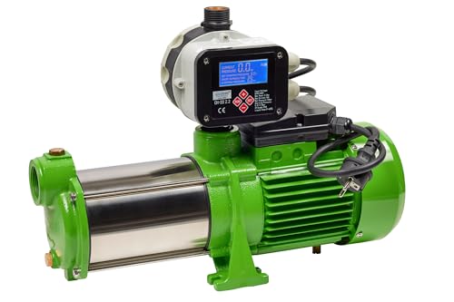 Gartenpumpe Set mit Druckschalter von CHM GmbH® einstellbare Kreiselpumpe Edelstahl 0,9 kw 5,5 Bar 5400 L/h