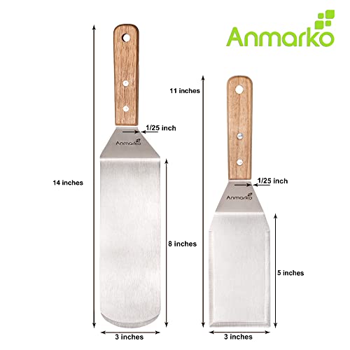 Anmarko 8541966197 Professional Metal Spatula Set - Stainless Steel Spatula And Griddle Scraper thumb #2