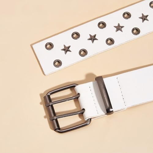 Grommet Waist Belt Punk Star Charm Skinny Chain Double Row Buckle Modern Waistband Waist Chain Studded Belt4