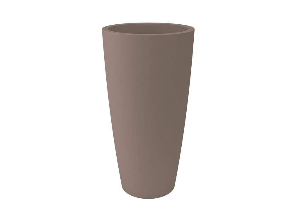 Nicoli Vaso Style in plastica leggera per interni ed esterni, resistente a graffi, urti e raggi UV, design moderno con finitura opaca, Ø 38 cm x H 85 Cm, TORTORA