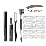 Augenbrauenstempel, wiederverwendbare Make-up-Augenbrauen-Pulver, Schablone, Augenbrauen-Set, Augenbrauenstempel, geeignet für Frauen, Augenbrauenbildung, wasserdichte Schablone, Make-up-Set