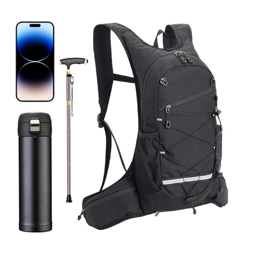 Mochila de hidratación: de hidratación ligera de 18 pulgadas, mochila duradera y ergonómica, diseño de transporte deportivo transpirable, soporte de hombro ajustable, espacio de almacenamiento