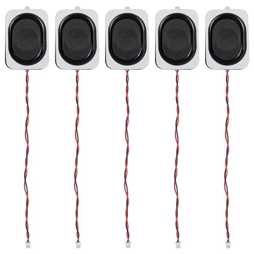 DWEII 5pcs Sound 8 Ohm 2 Watt Rectangle Cavity Speaker, with JST 1.25 mm 2-Pin Interface Wire for Computer Electronic Project Application Components.