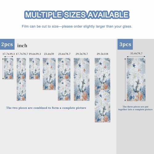 Película para ventana decorativa azul 17.7 x 78.7 pulgadas miniatura 6