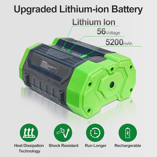 DTK Replacement for EGO 56V Battery Power+ BA2800 BA4200 BA1400 56-Volt 5.2Ah