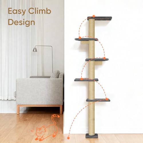 Torre para gatos de pared 5 niveles 80 pulgadas miniatura 5