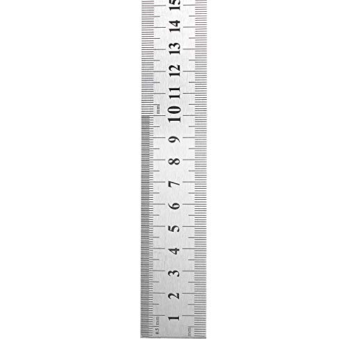 Règle double côté 60 cm en acier argenté pour traçage précis