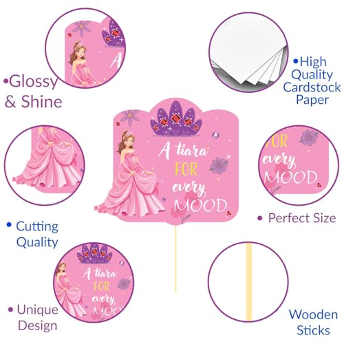 Image of Party Propz Princess Theme Birthday Decoration Items- 17 Pcs, Princess Decoration Set Combo, Birthday Props for Kids, Princesses Party Supplies for Girls,Photobooth Props Fun