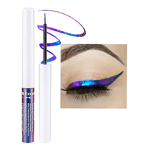 Mysense Chameleon Liquid Glitter Eyeliner, Metallic Satin Eyeliner Liquid Liner Multi-Reflective Sparkle Finish, Smudge-Proof Long-Lasting Glitter Eye Shadow Makeup, 05 Purple Blue #TOP27