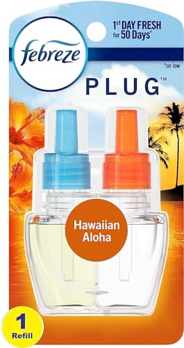 Febreze Odor-Fighting Fade Defy PLUG Air Freshener Refill, Hawaiian Aloha, (1) .87 fl. oz. Oil Refill