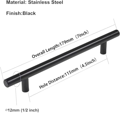 Image of homdiy 35Pack 4.5in Cabinet Handles Black Kitchen Cabinet Pulls Drawer Pulls for Dresser Drawers
