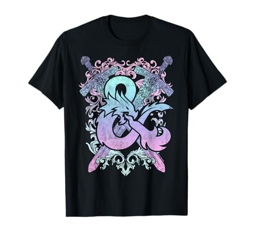 Dungeons & dragons ampersand pastel logo maglietta