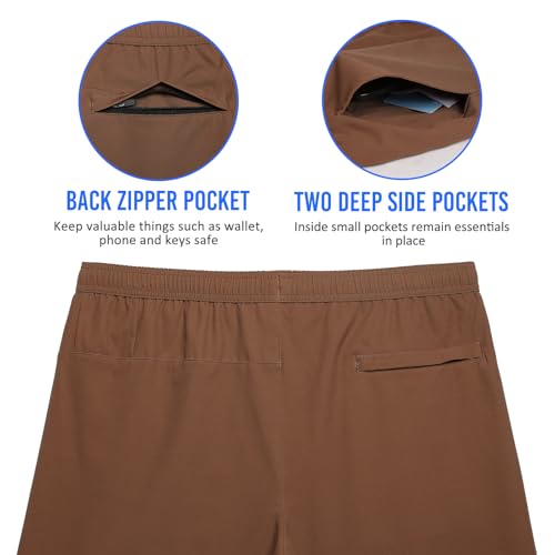 Image of maamgic Mens Workout Shorts 2 in 1 Stretch 5 inch / 7 inch Gym Shorts Running Shorts with Compression Liner Zip Pocket