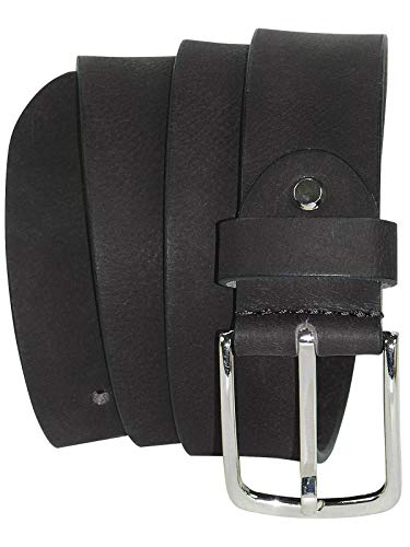 Harrys-Collection HC Herren Ledergürtel Büffelleder mit eleganter Schließe, Bundweite:Bundweite 90 = Gesamtlänge 104, Farben:schwarz Cover