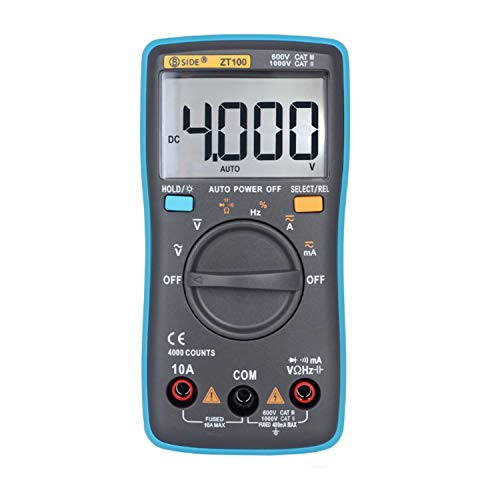 KOVOSCJ Handheld Tester Portable LCD Screen Digital Multimeter 4000 Counts Current Voltage Ohm Tester Auto Range Ammeter ZT100 Multifunctional Digital Tester
