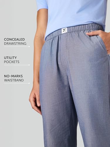 Image of XYXX Ultra-Breathable Solid Cotton Chambray Pyjamas For Men